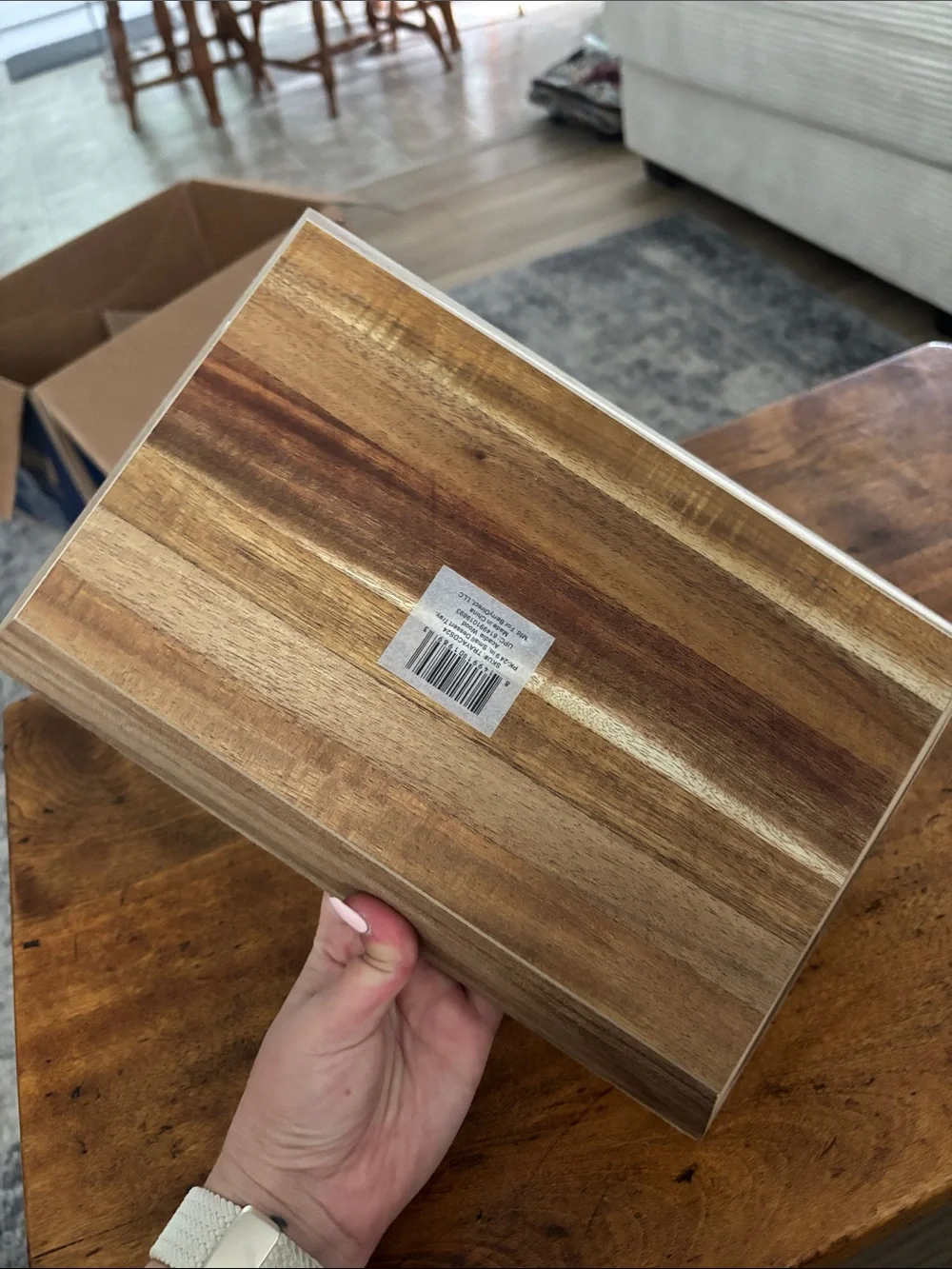 Rustic Farmhouse Natural Wood Tray Brown Wooden Organizer Cottagecore